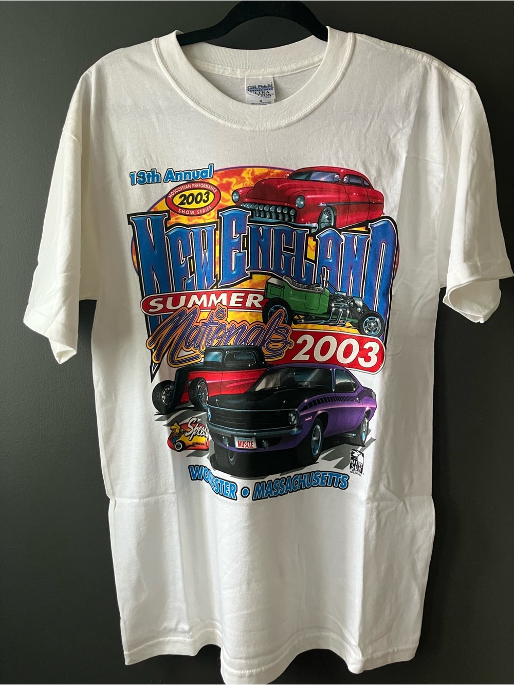 Vintage Y2K Graphic Tee DoubleSided Car Event New England 2003 Native Sun Sports